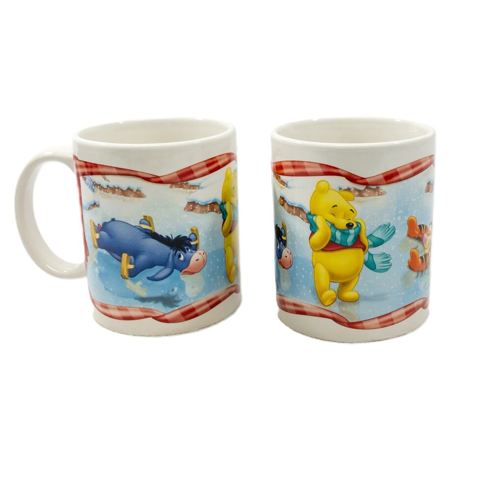 Vintage Disney Winnie The Pooh Snow Day Mug Set Houston Harvest Winter Holiday